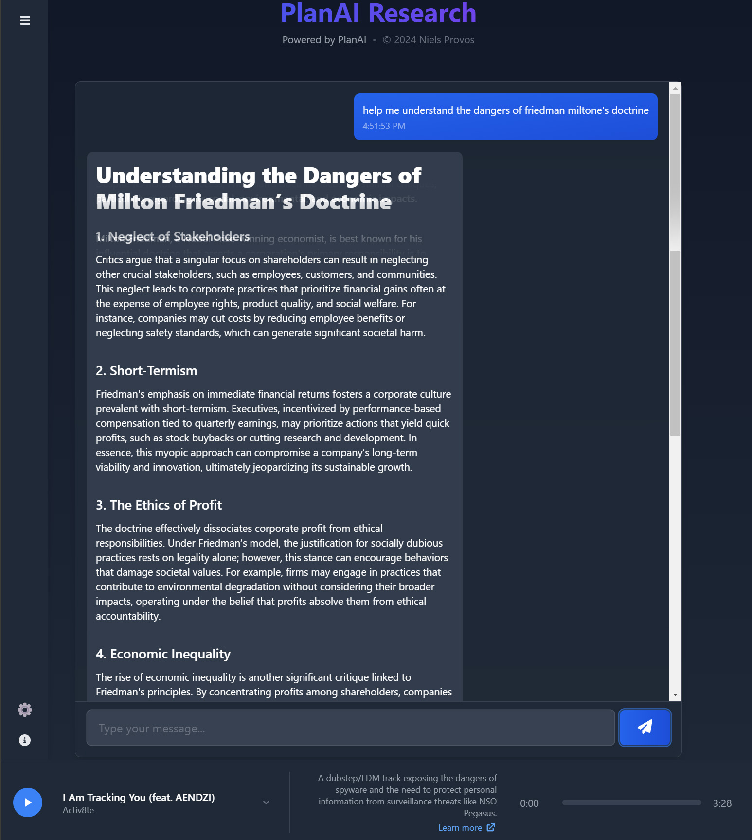 DeepSearch Interface Screenshot